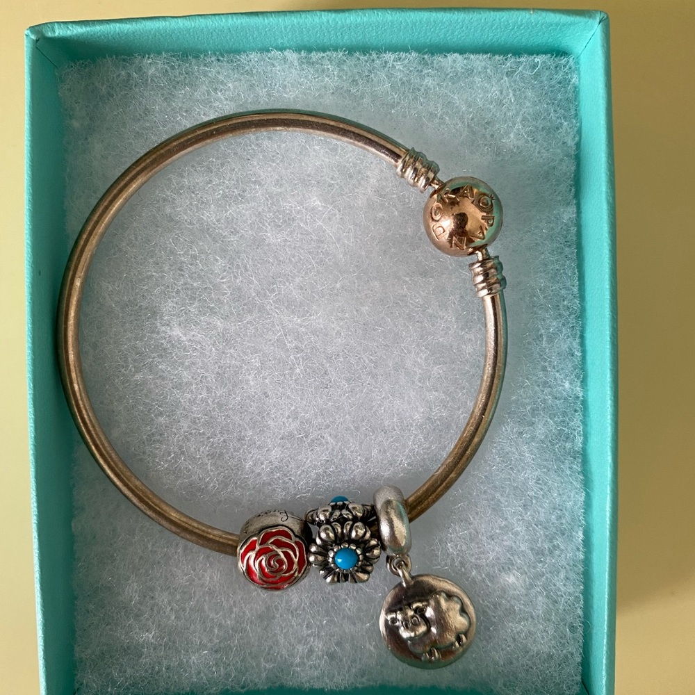 Pandora bracelet with charms limited edition